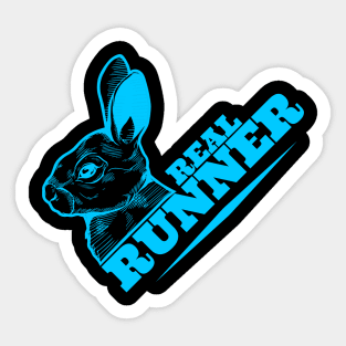 Real runner funny bunny for running days. Sticker